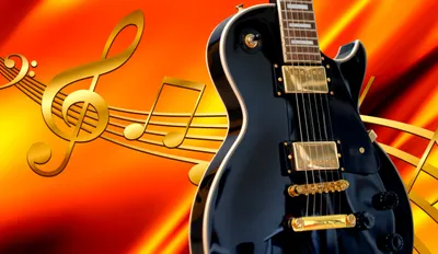 Sleek Black Guitar Golden Musical Black/Dark Wallpaper 4K 2587x1496 Hd, Pc, Desktop, Wallpaper, Featuring, A, Sleek, Black, Guitar, Golden, Musical, Notes, Red, Orange, Ultrawide, QHD