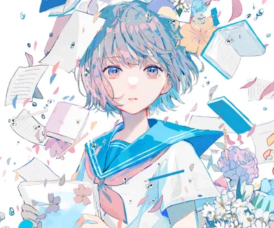Sleek Anime Wallpaper Abstract Wallpaper 4K 3654x3045 Hd, Anime, Girl, Desktop, Wallpaper, Featuring, A, Blue, Sailor, Uniform, Short, Hair, White, Square, QHD
