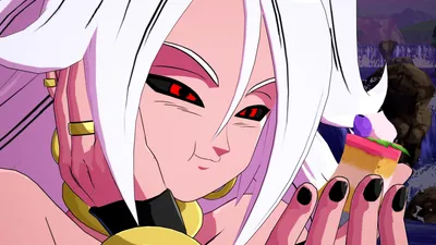 Sleek Close Wallpaper Fantasy Wallpaper 4K 7680x4320 Close-up, Of, Android, 21, From, Dragon, Ball, Fighterz, Featured, Ultra, Desktop, Vibrant, White, Ultrawide, 4k