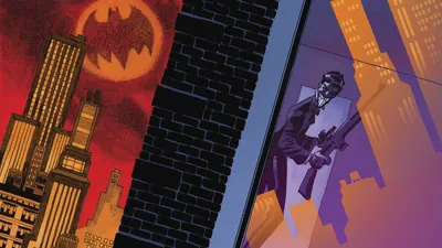 Golden Comic Wallpaper World Wallpaper 4K 1920x1080 Hd, Pc, Desktop, Wallpaper, Featuring, A, Comic-style, Cityscape, Bat-signal, Illuminating, Sky, Joker, Brown, Gray, Orange, Ultrawide, Full HD