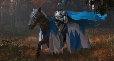 Bold Fantasy Wallpaper Nature Wallpaper 4K 2560x1383 A, Fantasy, Warrior, In, Armor, Rides, Horse, Through, Forest, Vivid, Autumn, Colors, Brown, Blue, Ultrawide, QHD