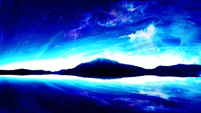 Vibrant Original Wallpaper Space Wallpaper 4K 1920x1080 Hd, Desktop, Wallpaper, Featuring, An, Original:, Blue, Anime, Fantasy, Scene, Vibrant, Night, White, Red, Ultrawide, Full HD