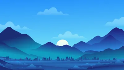Radiant Minimalist Wallpaper Nature Wallpaper 4K 7680x4320 Minimalist, Artistic, Sunrise, Over, Layered, Blue, Mountains, With, Pine, Silhouettes, Reflective, Lake, Pink, Yellow, Ultrawide, 4k