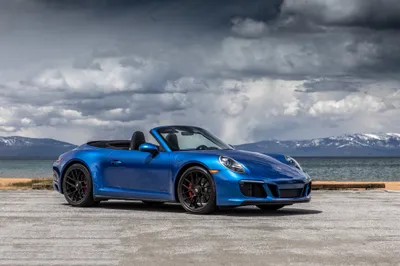 Bold Blue Wallpaper Cars Wallpaper 4K 4096x2731 A, Stunning, Hd, Desktop, Wallpaper, Featuring, Blue, Porsche, 911, Carrera, Convertible, Parked, Gray, Landscape, 4k