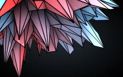 Sleek Abstract Wallpaper Black/Dark Wallpaper 4K 1920x1200 Abstract, 3d, Facets, In, Vibrant, Red, And, Blue, Tones, Appear, Burst, Dark, Gray, White, Ultrawide, Full HD
