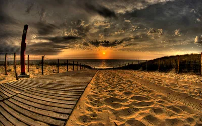 Moody Beach Wallpaper Nature Wallpaper 4K 1920x1200 A, Stunning, Hd, Desktop, Wallpaper, Of, Beach, Sunset, Showcasing, Dramatic, Sky, Clouds, Brown, Ultrawide, Full HD