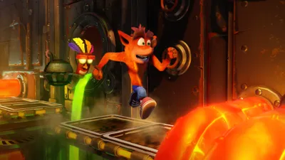 Crash Bandicoot Leaps Across Games Wallpaper 4K 3840x2160 4k, Ultra, Hd, Pc, Wallpaper, Crash, Bandicoot, Leaps, Across, Glowing, Factory, Platforms, Orange, Ultrawide