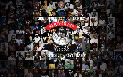 Vibrant Collage Rap Abstract Wallpaper 4K 1680x1050 A, Vibrant, Hd, Desktop, Wallpaper, Featuring, Collage, Rap, Artists, Slaughterhouse, Logo, Prominently, Gray, White, Ultrawide