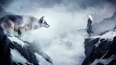 Misty Fantasy Wallpaper Nature Wallpaper 4K 3200x1800 Hd, Desktop, Wallpaper, Featuring, A, Fantasy, Scene, With, Gray, Wolf, Cloaked, Figure, White, Ultrawide, QHD