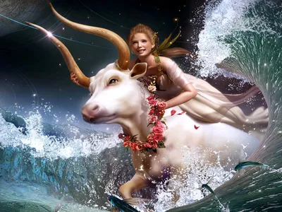 Fantasy Depicting Woman Riding Fantasy Wallpaper 4K 1600x1200 Fantasy, Hd, Desktop, Wallpaper, Depicting, A, Woman, Riding, Majestic, White, Bull, Adorned, Landscape