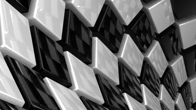 Abstract Cgi Pattern Abstract Wallpaper 4K 2560x1440 Abstract, 3d, Cgi, Artwork, Featuring, A, Pattern, Of, Glossy, Black, White, Geometric, Gray, Ultrawide, QHD