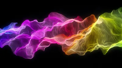 Abstract Smoke Waves Vivid Abstract Wallpaper 4K 2560x1440 Abstract, Smoke, Waves, In, Vivid, Purple, Pink, Orange, Yellow, Against, Black, Quad, Brown, Ultrawide, QHD