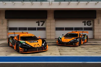 Two Mclaren Gt3 Cars Wallpaper 4K 6000x4000 Two, Mclaren, Gt3, Evo, Race, Cars, In, Bright, Orange, Black, Parked, Front, Gray, Brown, Landscape, 4k