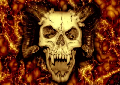 Epic Dark Wallpaper Black/Dark Wallpaper 4K 1920x1357 Dark, Hd, Pc, Desktop, Wallpaper, Of, A, Horned, Skull, Fanged, Teeth, Cracked, Brown, White, Orange, Landscape, Full HD