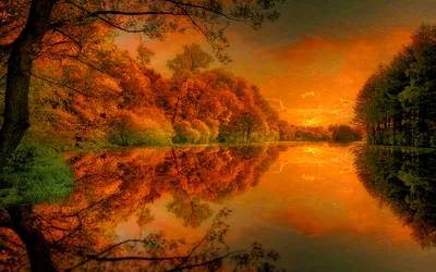 Moody Serene Wallpaper Nature Wallpaper 4K 1920x1200 Hd, Desktop, Wallpaper, Featuring, A, Serene, Lake, Surrounded, Autumnal, Trees, Vibrant, Orange, Brown, Ultrawide, Full HD