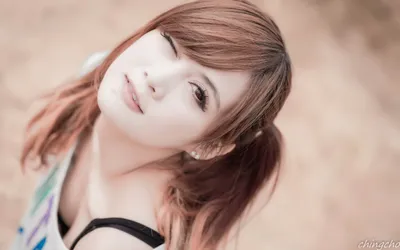 Calm Asian Wallpaper Abstract Wallpaper 4K 5120x3200 Hd, Desktop, Wallpaper, Featuring, An, Asian, Woman, With, Auburn, Hair, Pigtails, Winking, White, Gray, Ultrawide, 4k