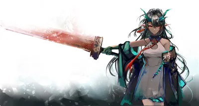 Dusk Arknights Wields Black/Dark Wallpaper 4K 5403x2894 Dusk, From, (arknights), Wields, A, Large, Sword, Featuring, Red, Eyes, Long, Black, White, Ultrawide, 4k