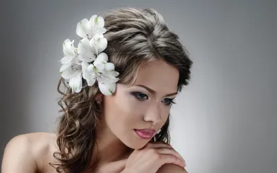 Bright Definition Wallpaper Nature Wallpaper 4K 2560x1600 A, High-definition, Wallpaper, Featuring, Serene, Woman, With, Flowers, Her, Hair, Looking, Downwards, Gray, Ultrawide, QHD