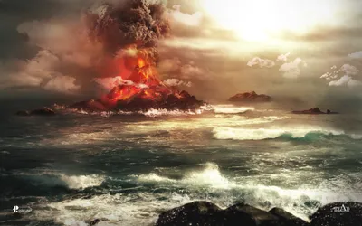 Depicting Volcanic Eruption Vibrant Flames Nature Wallpaper 4K 2560x1600 A, Stunning, Hd, Wallpaper, Depicting, Volcanic, Eruption, Vibrant, Flames, Smoke, Rising, Above, White, Ultrawide, QHD