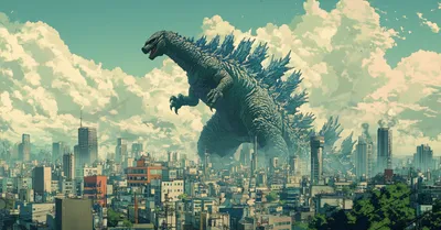 Moody Godzilla Wallpaper World Wallpaper 4K 2912x1525 A, Striking, Hd, Desktop, Wallpaper, Featuring, Godzilla, Towering, Over, Bustling, Cityscape, Surrounded, Gray, White, Ultrawide, QHD