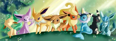 Radiant Anime Wallpaper Abstract Wallpaper 4K 3800x1350 Hd, Anime, Desktop, Wallpaper, Featuring, Various, Eevee, Evolutions, Pok, Mon, Against, Serene, White, Brown, Ultrawide, QHD
