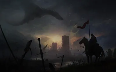 Fantasy Warrior Knight Horseback Surveys Fantasy Wallpaper 4K 1920x1188 A, Fantasy, Warrior, Knight, On, Horseback, Surveys, Dark, Battlefield, Swords, Scattered, Looming, Gray, Ultrawide, Full HD