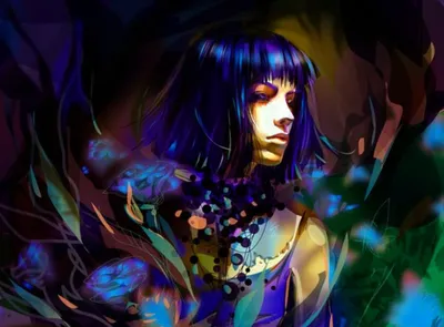 Golden Digital Wallpaper Technology Wallpaper 4K 1400x1034 Digital, Art, Portrait, Of, A, Woman, With, Blue, Hair, Featuring, Vivid, Abstract, White, Gray, Landscape