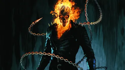 Vibrant Ghost Wallpaper Black/Dark Wallpaper 4K 1920x1080 Hd, Desktop, Wallpaper, Featuring, Ghost, Rider, The, Fiery-headed, Character, Movie, Flaming, Skull, Orange, Yellow, Ultrawide, Full HD