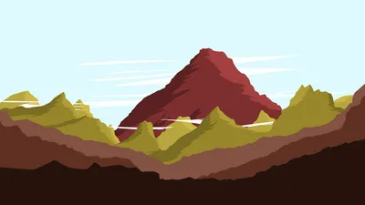 Minimalist Artistic Mountain Landscape Nature Wallpaper 4K 1920x1080 Hd, Minimalist, Artistic, Mountain, Landscape, With, Layered, Peaks, Earthy, Tones, Against, Light, White, Ultrawide, Full HD