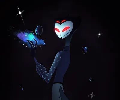 Vibrant Stolas Wallpaper Space Wallpaper 4K 2100x1750 Stolas, Helluva, Boss, Masked, Blue, Demon, Holding, Glowing, Galaxy, Black, Square, Full HD