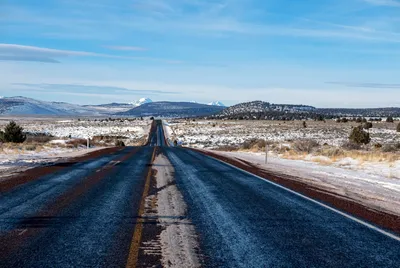 Man Paved Stretching Nature Wallpaper 4K 1920x1284 Hd, Desktop, Wallpaper, Of, A, Man-made, Paved, Road, Stretching, Through, Snowy, Winter, Gray, Pink, Landscape, Full HD