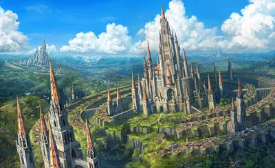 Dark Vast Wallpaper Fantasy Wallpaper 4K 1920x1179 Hd, Desktop, Wallpaper, And, Background, Featuring, A, Vast, Fantasy, Cityscape, Majestic, Castle, Pink, Yellow, Ultrawide, Full HD