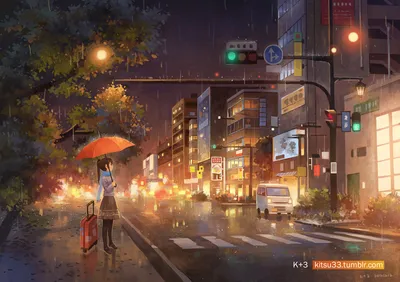 Radiant Anime Wallpaper World Wallpaper 4K 1920x1353 Hd, Anime, Cityscape, Desktop, Wallpaper, Featuring, A, Rainy, Evening, Girl, Holding, Red, Brown, Gray, Landscape, Full HD