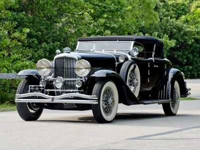 Dreamy Vintage Wallpaper Cars Wallpaper 4K 2048x1536 A, Vintage, Duesenberg, Car, Parked, On, Scenic, Road, Showcasing, Classic, Design, Elegance, White, Landscape, Full HD