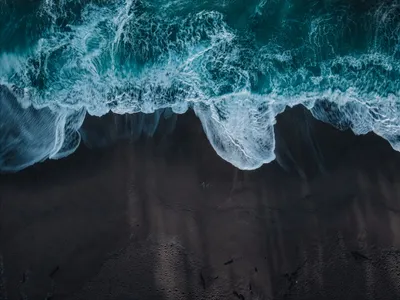 Dramatic Aerial Ocean Nature Wallpaper 4K 5792x4344 Gray