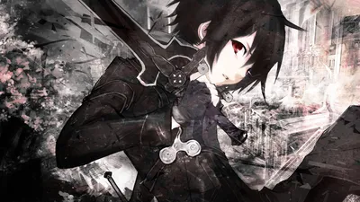Kirito Sword Art Black/Dark Wallpaper 4K 1920x1080 Hd, Wallpaper, Of, Kirito, From, Sword, Art, Online, Wielding, Night, Sky, Featuring, White, Gray, Ultrawide, Full HD