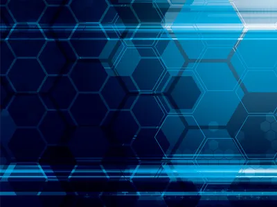 Abstract Blue Hexagonal Wallpaper 4K, Abstract category