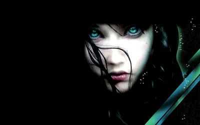 Fantasy Themed Woman Black/Dark Wallpaper 4K 1680x1050 A, Fantasy-themed, Hd, Wallpaper, Featuring, Woman's, Face, Woman, 039, Piercing, Eyes, Partially, White, Ultrawide