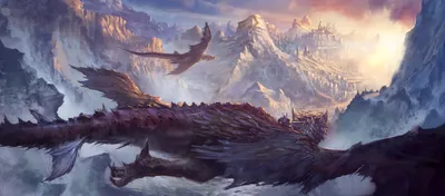 Fantasy Dragons Wings Fantasy Wallpaper 4K 5760x2528 A, Fantasy, Hd, Desktop, Wallpaper, Featuring, Dragons, With, Wings, Flying, Over, Cloud-covered, Gray, Ultrawide, 4k