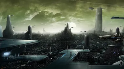Crisp Sprawling Wallpaper World Wallpaper 4K 1920x1080 Hd, Desktop, Wallpaper, Of, A, Sprawling, Sci‑fi, City, Featuring, Towering, Buildings, Futuristic, Gray, Ultrawide, Full HD