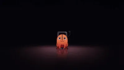 Golden Pochita Wallpaper Minimal Wallpaper 4K 3840x2160 Pochita, From, Chainsaw, Man, Small, Orange, Chainsaw-dog, Wide, Eyes, Centered, Glossy, Brown, Purple, Ultrawide, 4k