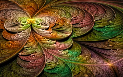 Ornate Abstract Fractal Abstract Wallpaper 4K 1680x1050 An, Ornate, Abstract, Fractal, Design, Featuring, Swirling, Patterns, Vibrant, Shades, Green, Orange, Brown, Ultrawide