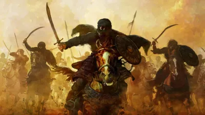 Fantasy Warrior Depicting Animals Wallpaper 4K 1920x1080 Hd, Fantasy, Warrior, Wallpaper, Depicting, Fierce, Warriors, Charging, Horseback, Wielding, Swords, Shields, Gray, Ultrawide, Full HD