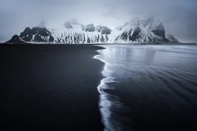 Sleek Vestrahorn Wallpaper Nature Wallpaper 4K 2048x1365 Hd, Desktop, Wallpaper, Of, Vestrahorn, Mountains, Enveloped, In, Fog, Dark, Sand, Ocean, Gray, Ultrawide, Full HD