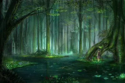 Serene Forest Anime Nature Wallpaper 4K 2100x1400 Hd, Desktop, Wallpaper, Featuring, A, Serene, Forest, Scene, Anime, Touhou, Little, Girl, Brown, Landscape, Full HD
