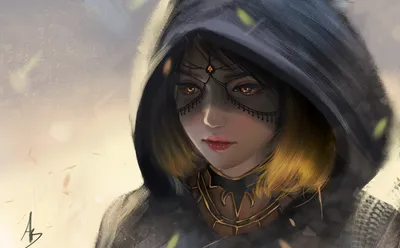 Sleek Fantasy Wallpaper Fantasy Wallpaper 4K 1920x1192 A, Fantasy-themed, Hd, Wallpaper, Featuring, Mysterious, Woman, Hood, Intricate, Face, Markings, Somber, Gray, White, Ultrawide, Full HD