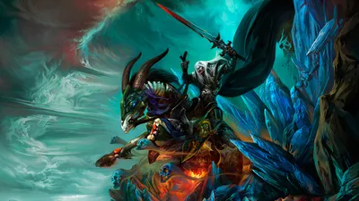 Serene Dark Wallpaper Nature Wallpaper 4K 1920x1080 A, Dark, Warrior, Wielding, Sword, Rides, Fierce, Creature, Amid, Mystical, Landscape, Surrounded, Gray, Yellow, Ultrawide, Full HD