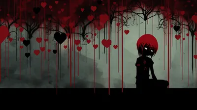 Emo Themed Silhouette Red Hair Black/Dark Wallpaper 4K 2912x1632 Emo-themed, Hd, Desktop, Wallpaper, Featuring, A, Silhouette, With, Red, Hair, Against, Dark, Gray, Ultrawide, QHD