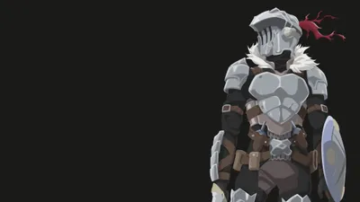 Minimalist Anime Depiction Minimal Wallpaper 4K 4098x2304 Minimalist, Anime, Depiction, Of, Goblin, Slayer, In, Battered, Armor, Against, Dark, Expanse, Gray, Ultrawide, 4k