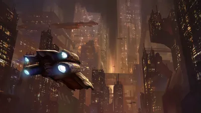 Futuristic Sci Cityscape Illuminated World Wallpaper 4K 1920x1080 A, Futuristic, Sci‑fi, Cityscape, Illuminated, By, Glowing, Skyscrapers, Sleek, Spacecraft, Soaring, Through, Brown, Ultrawide, Full HD
